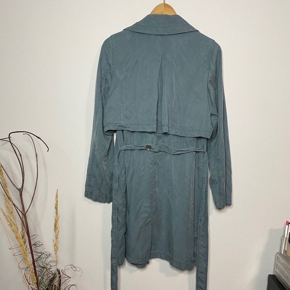 7 For all Mankind Blue Lightweight Trench Coat - Picture 4 of 12
